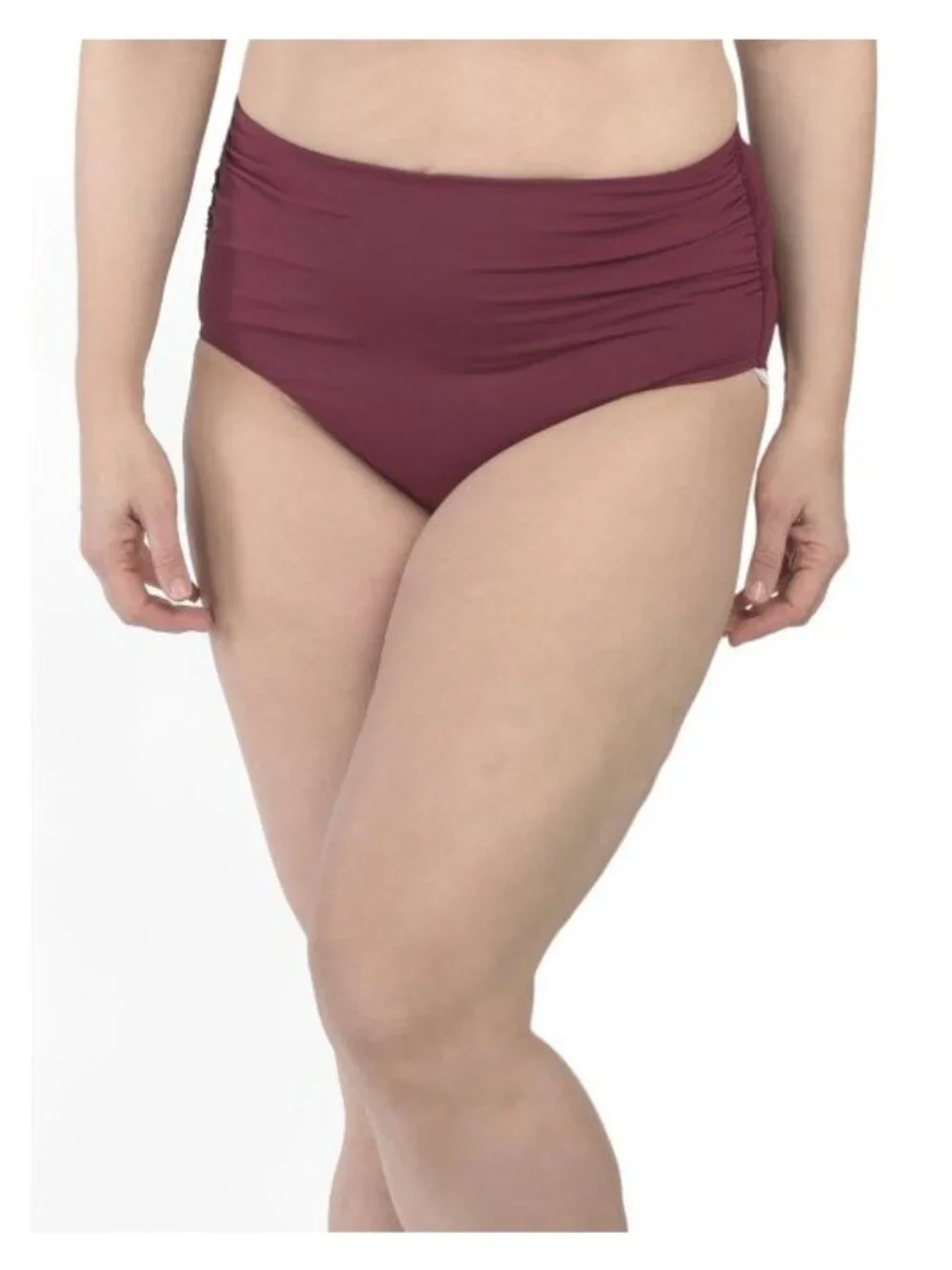 Anne Cole Womens Convertible High-Waist Swim Bottom Wine Red 18W for a curvy fit
